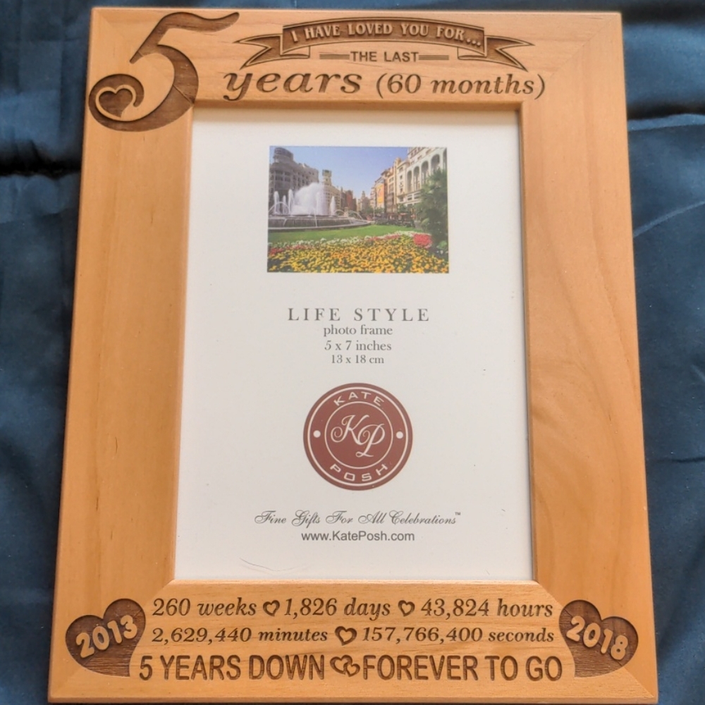 5 year anniversary frame